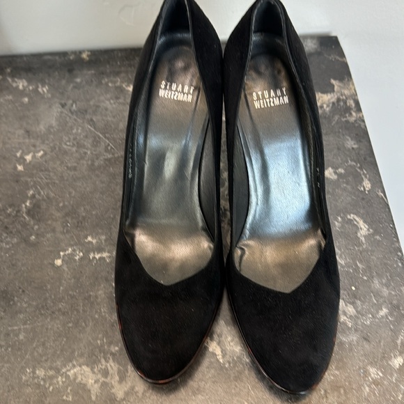 Stuart Weitzman Suede Pumps with Tortoise - Picture 2 of 5